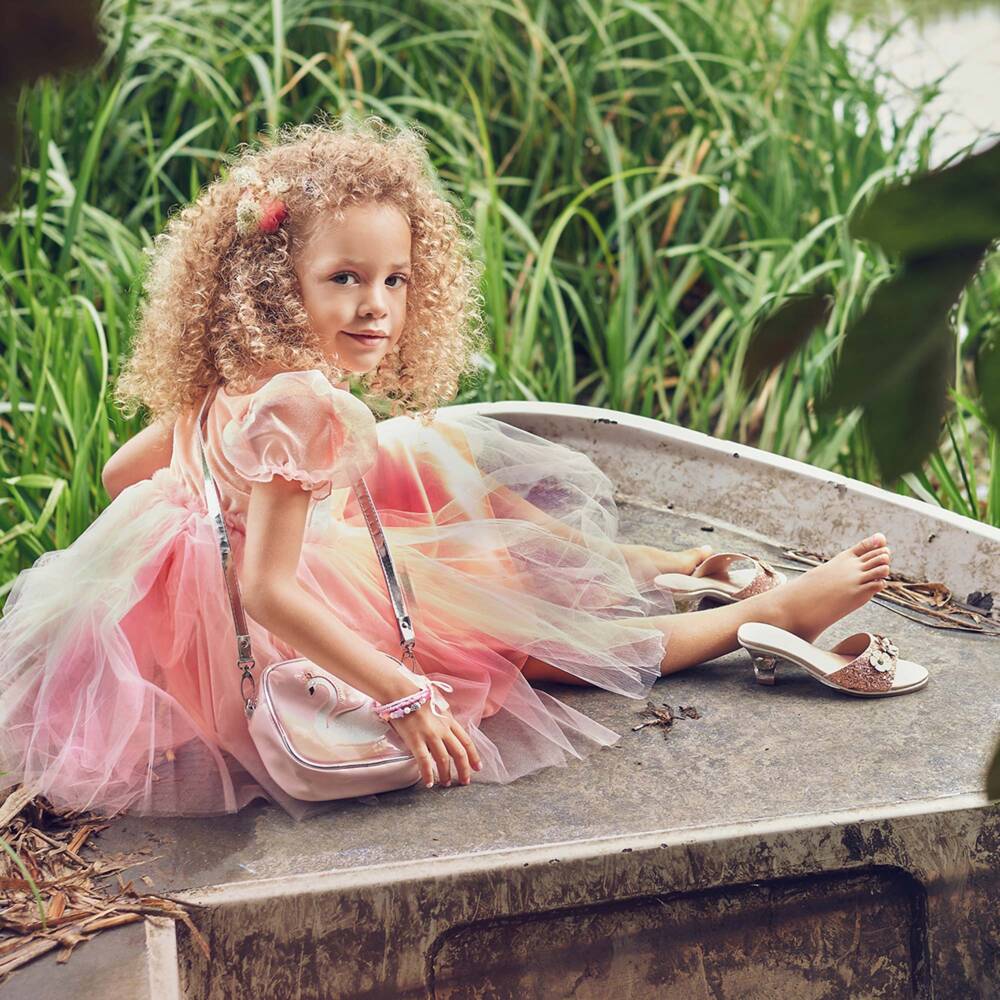 Souza-Girls Gold Heeled Costume Shoes | Childrensalon