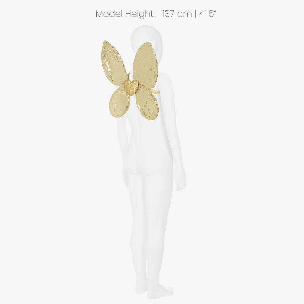 Souza-Girls Gold Sequin Fairy Wings & Wand Set | Childrensalon