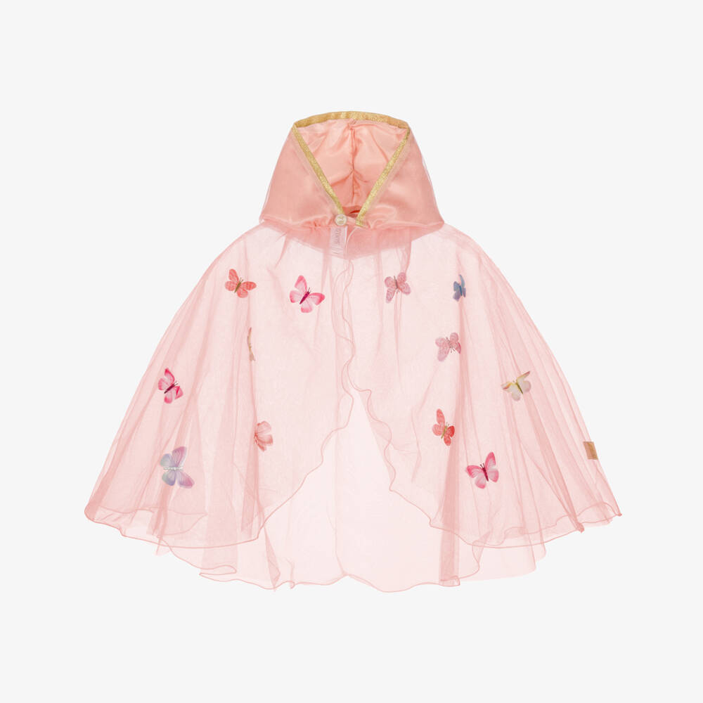 Souza-Girls Peach Pink Dress-Up Cape with Butterflies | Childrensalon