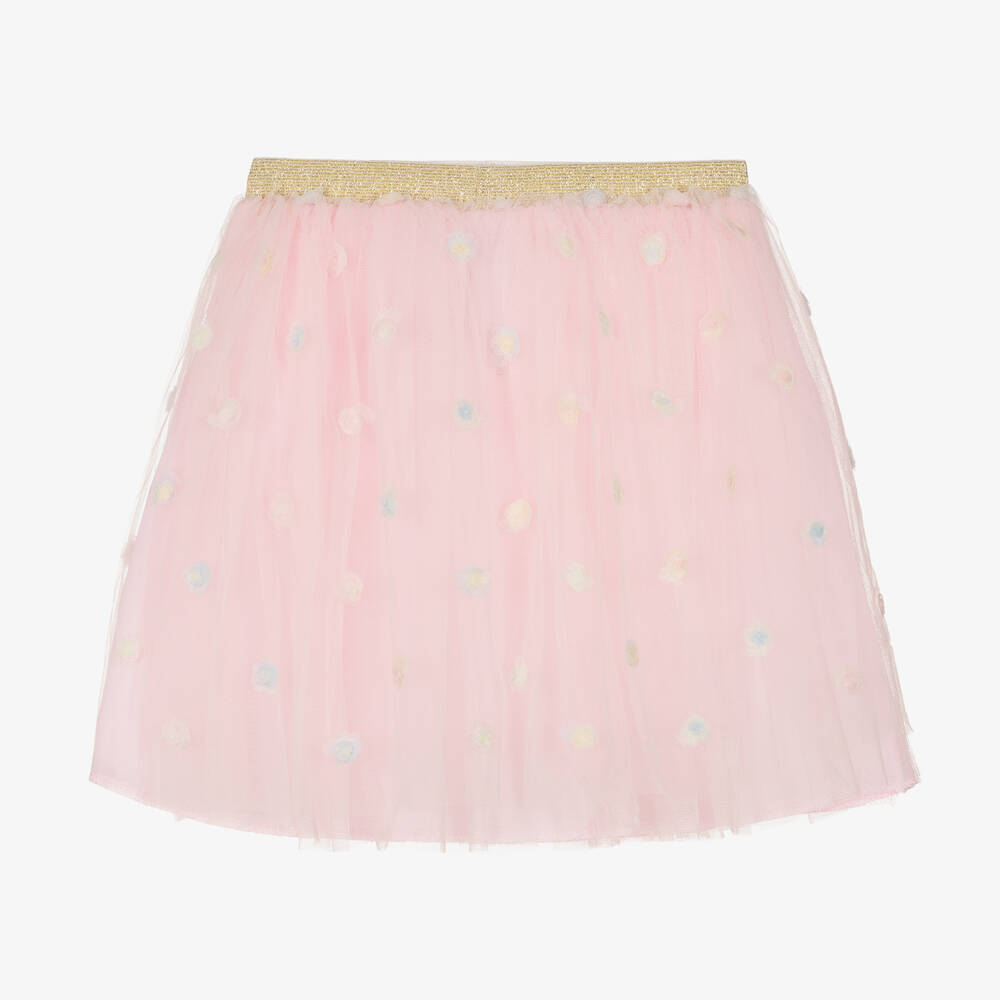 Souza-Girls Pink Embroidered Tulle Skirt | Childrensalon