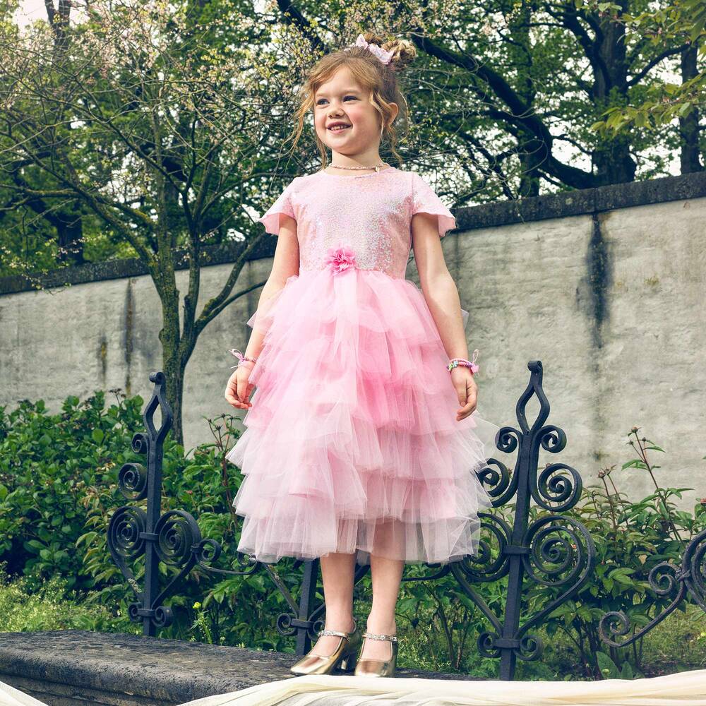 Souza-Girls Pink Sequin & Tulle Dress | Childrensalon