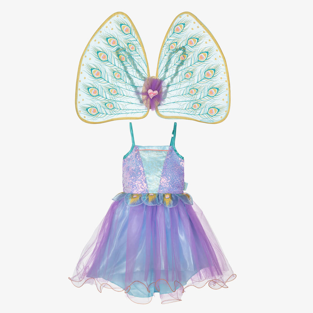Souza-Girls Purple Peacock Fairy Costume Dress with Wings | Childrensalon