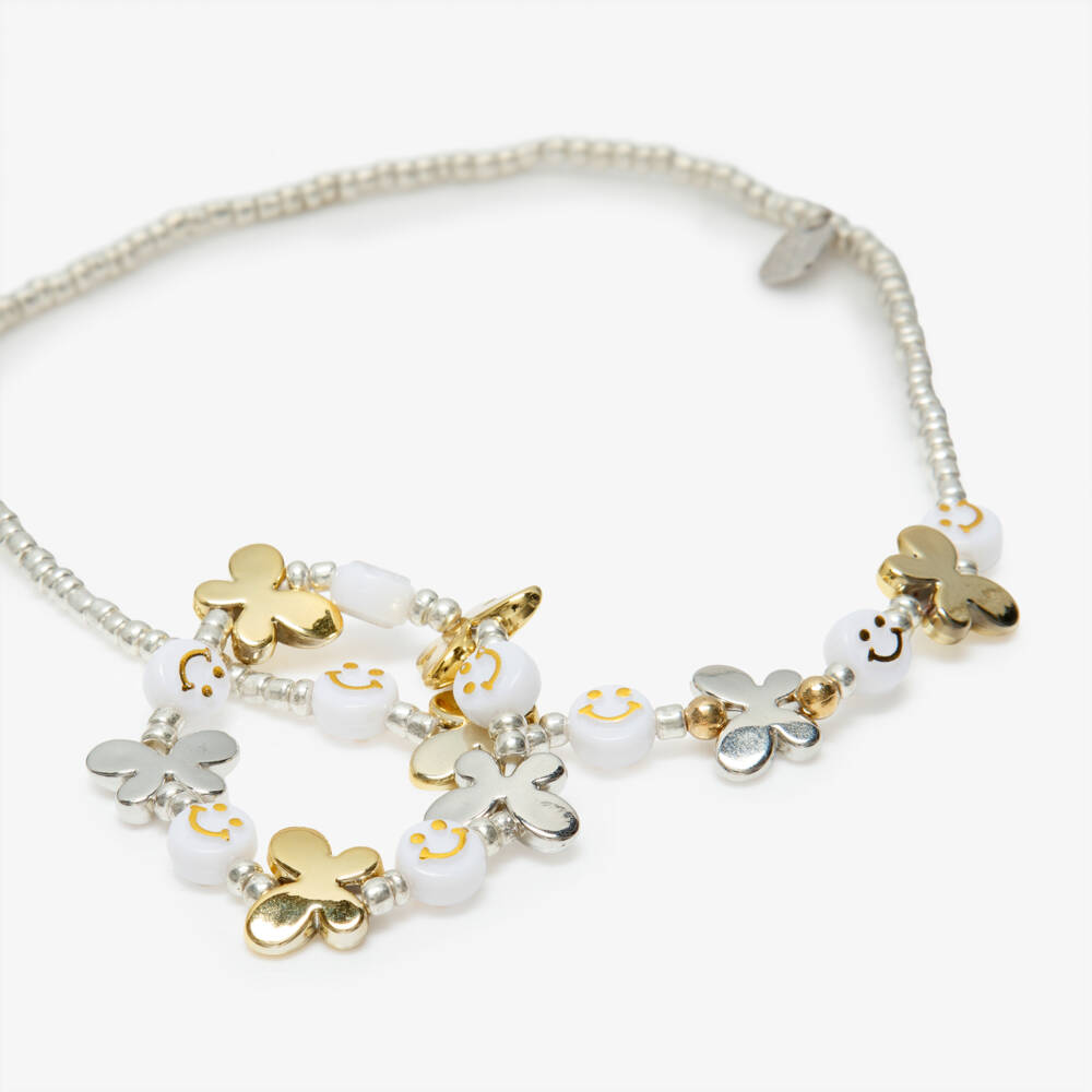 Souza-Girls Silver & Gold Butterfly Bead Necklace & Bracelet Set | Childrensalon