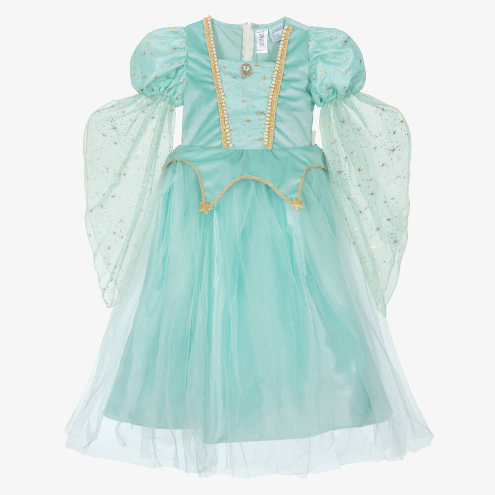 Souza-Girls Turquoise Blue Velvet & Tulle Princess Dress | Childrensalon