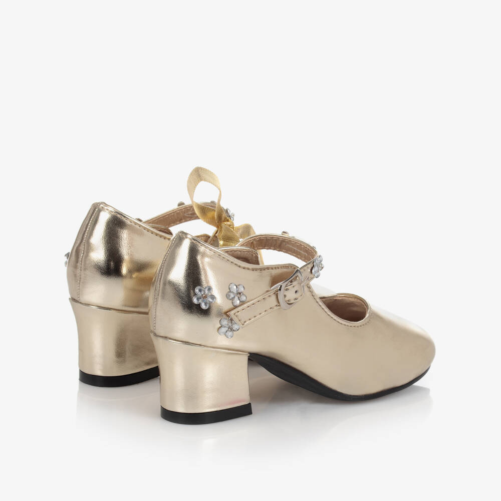 Souza-Туфли цвета золотистый металлик на ремешке | Childrensalon