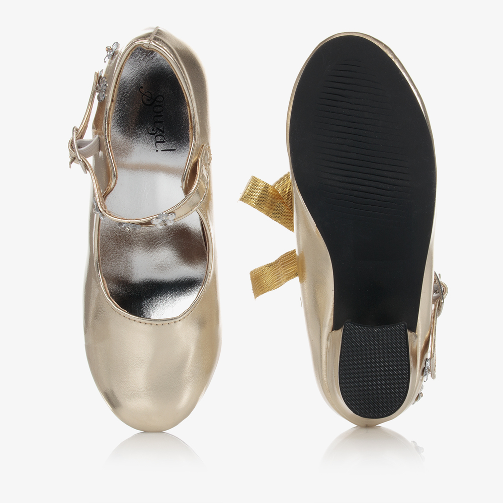 Souza-Gold Metallic Bar Shoes | Childrensalon