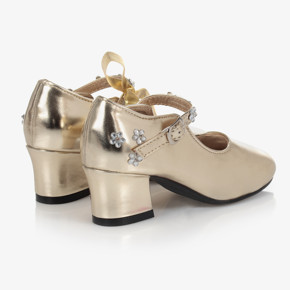 Souza-Gold Metallic Bar Shoes | Childrensalon