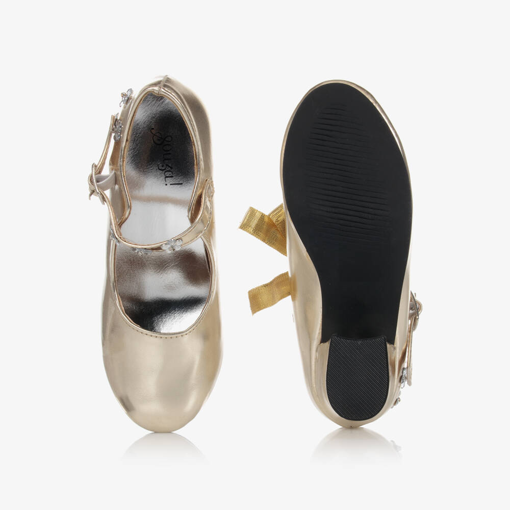 Souza-Туфли цвета золотистый металлик на ремешке | Childrensalon