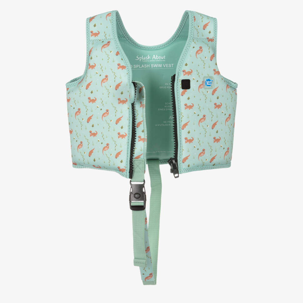 Splash About-Pale Green Otter Print Float Suit | Childrensalon