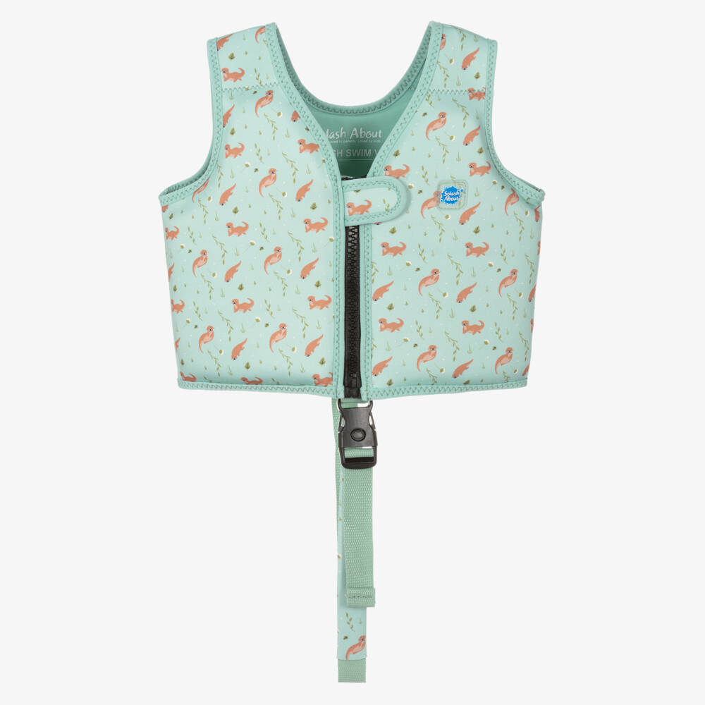 Splash About-Pale Green Otter Print Float Vest | Childrensalon