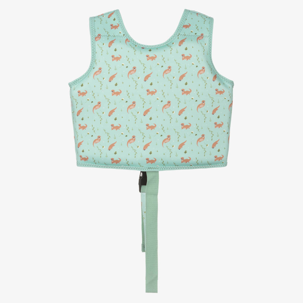 Splash About-Pale Green Otter Print Float Vest | Childrensalon