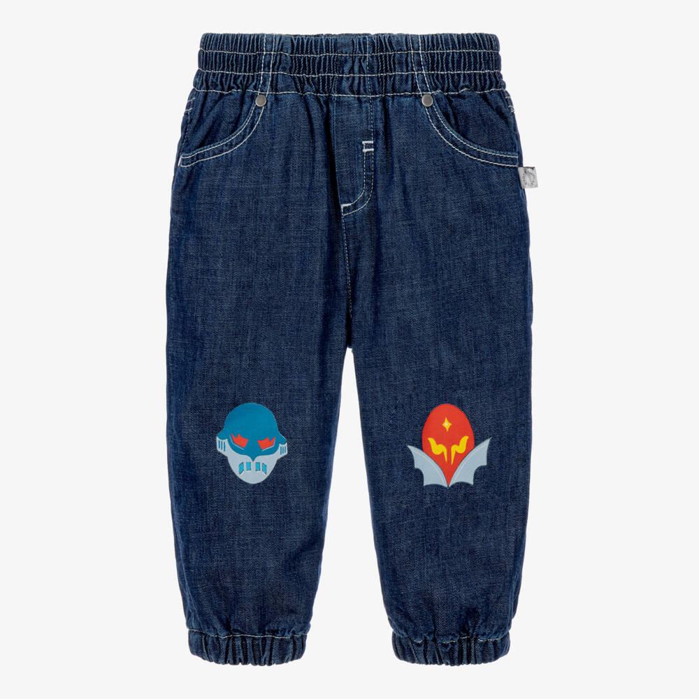 Stella McCartney Kids-Baby Boys Blue Denim Superhero Jeans | Childrensalon