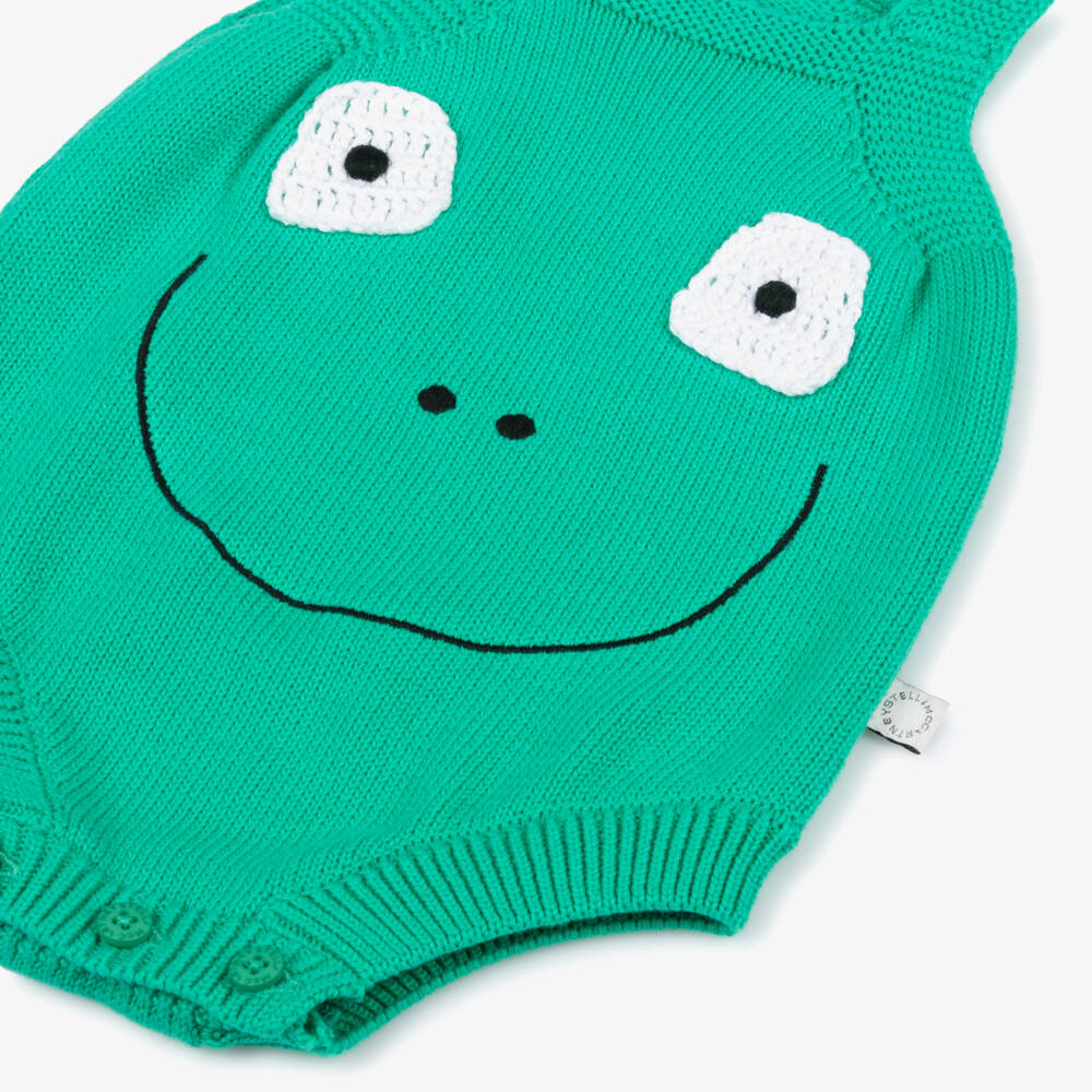 Stella McCartney Kids-Baby Boys Green Cotton Knit Shortie | Childrensalon
