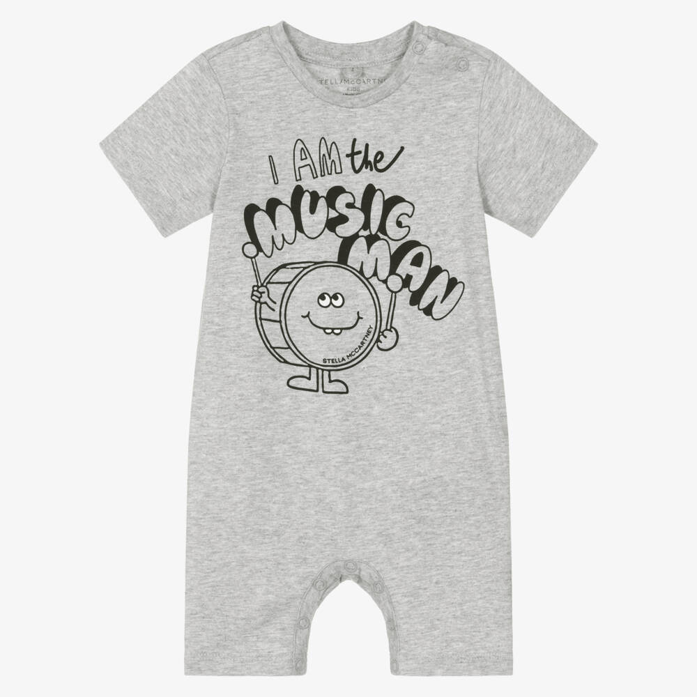 Stella McCartney Kids-Baby Boys Grey Cotton Music Man Shortie | Childrensalon