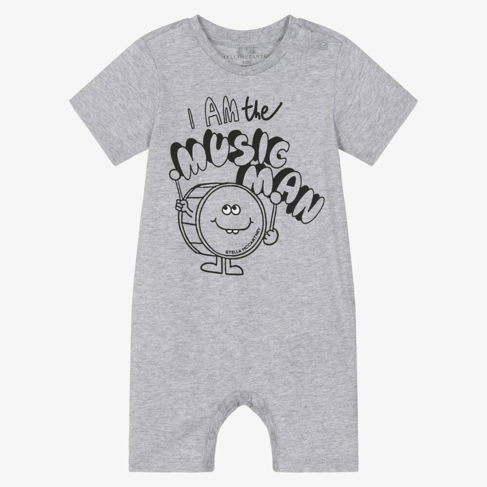 Stella McCartney Kids-بودي سوت قطن لون رمادي للأولاد الرضع | Childrensalon