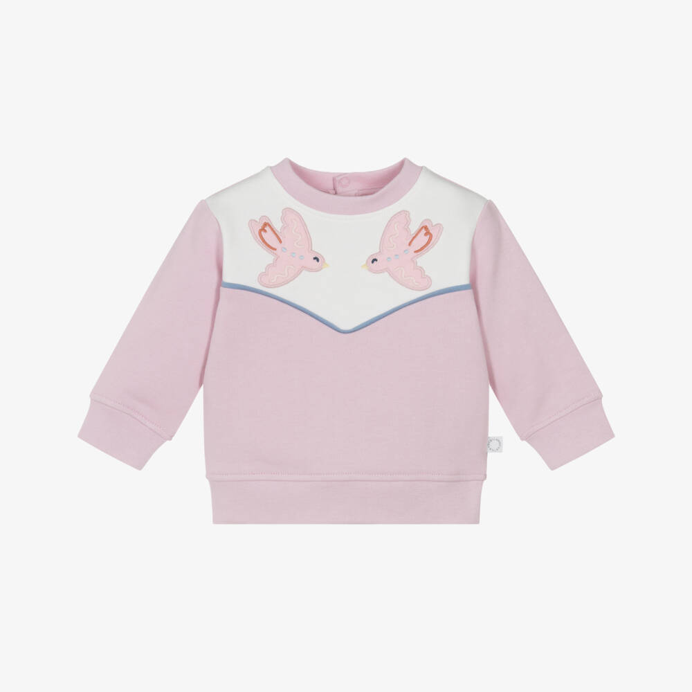 Stella McCartney Kids-سويتشيرت قطن لون زهري للبنات الرضع | Childrensalon