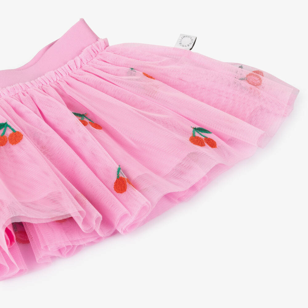 Stella McCartney Kids-Baby Girls Pink Tulle Cherry Skirt | Childrensalon