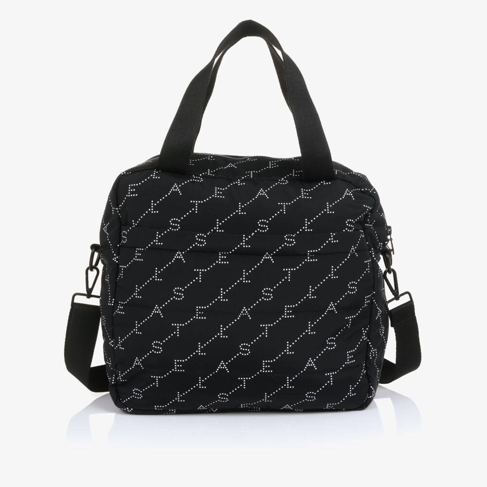 Stella McCartney Kids-Black Logo Print Baby Changing Bag (36cm) | Childrensalon