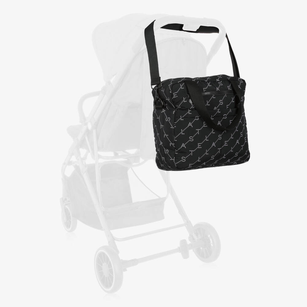 Stella McCartney Kids-Black Logo Print Baby Changing Bag (36cm) | Childrensalon