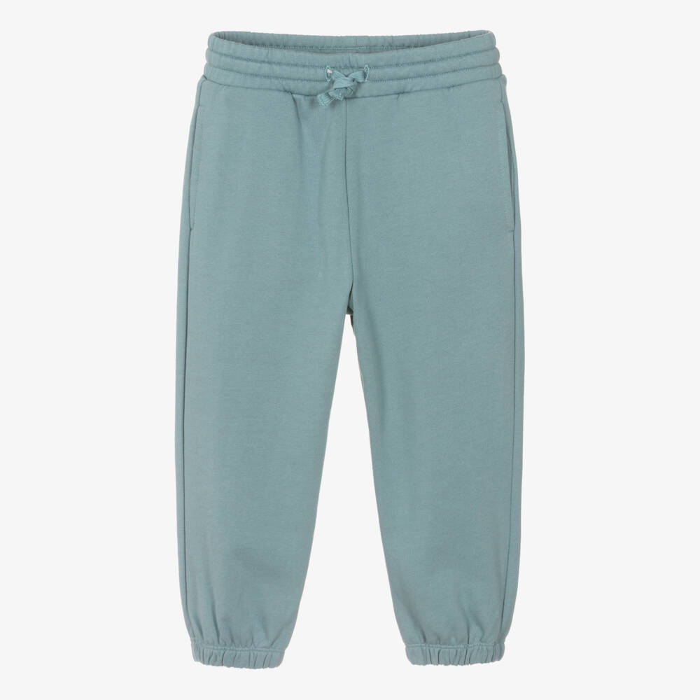 Stella McCartney Kids-Boys Blue Cotton Joggers with Whale Print on the Back Pocket | Childrensalon