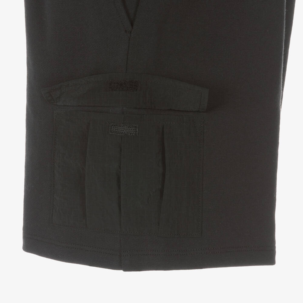 Stella McCartney Kids-Шорты карго черные из хлопка с логотипом для мальчиков | Childrensalon