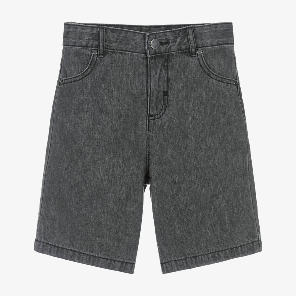 Stella McCartney Kids-Boys Black Cotton Denim Shorts | Childrensalon