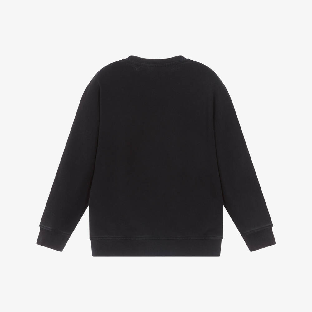 Stella McCartney Kids-Свитшот черный хлопковый с карманом для мальчиков | Childrensalon