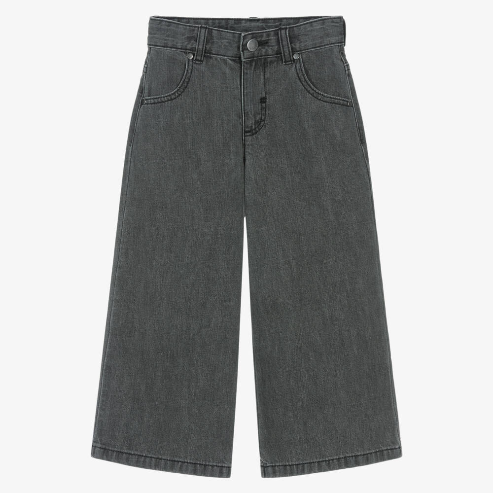 Stella McCartney Kids-Boys Black Denim Wide Leg Jeans | Childrensalon