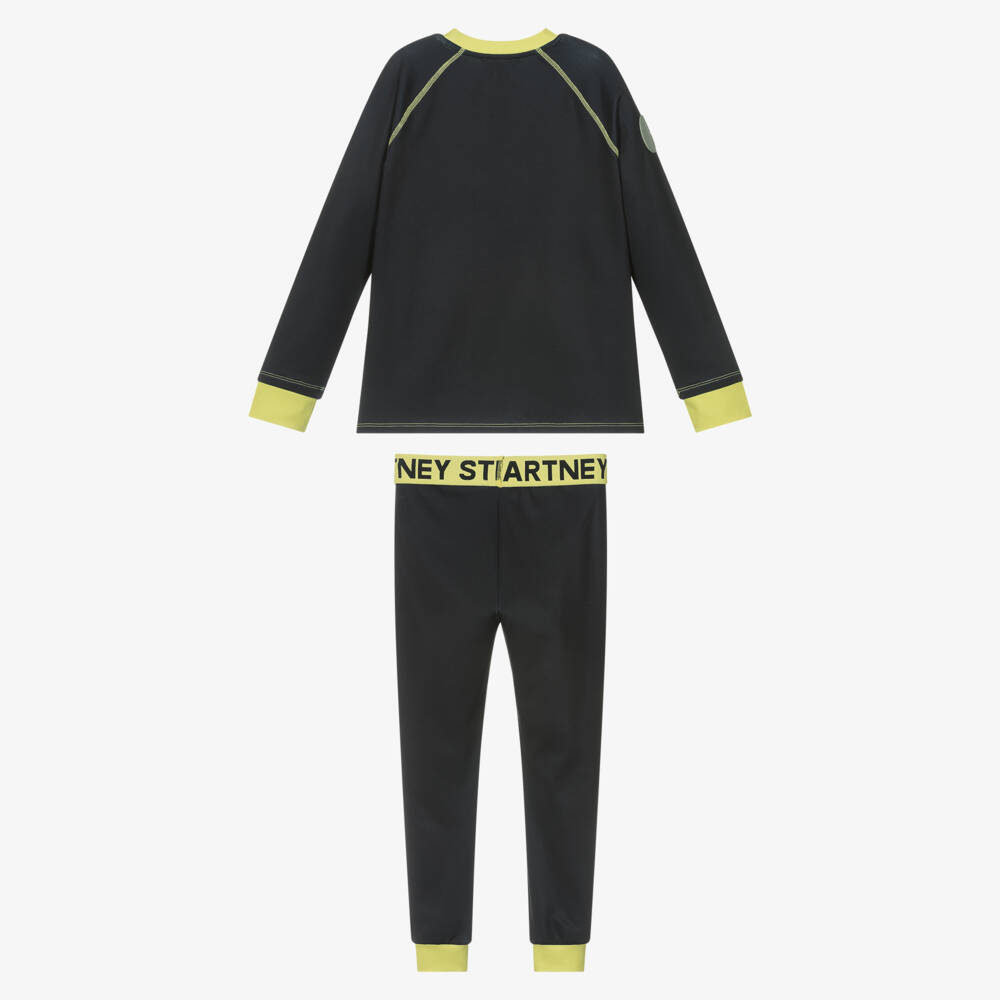 Stella McCartney Kids-طقم حراري لون أسود وأصفر للأولاد | Childrensalon