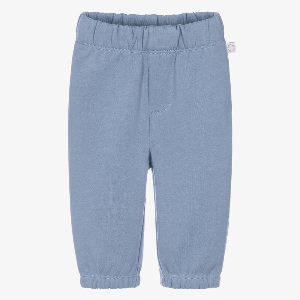 Stella McCartney Kids-Boys Blue Cotton Joggers with Embroidered Horses | Childrensalon