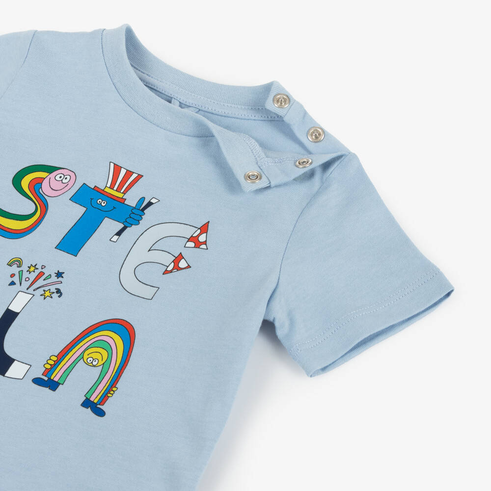 Stella McCartney Kids-Boys Blue Cotton T-Shirt | Childrensalon