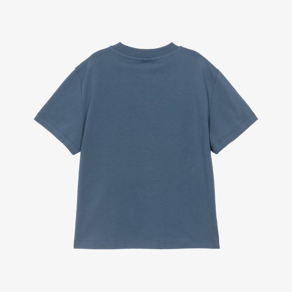 Stella McCartney Kids-Boys Blue Cotton T-Shirt with Whale Graphic | Childrensalon