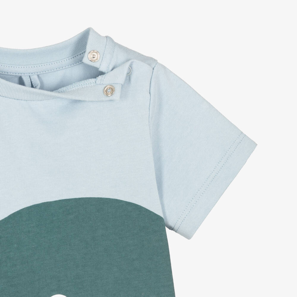 Stella McCartney Kids- Boys Blue Cotton T-Shirt with Whale Graphic | Childrensalon