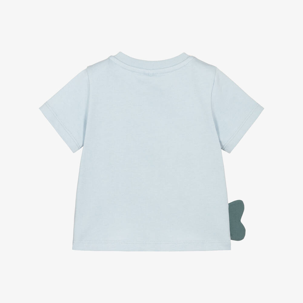 Stella McCartney Kids- Boys Blue Cotton T-Shirt with Whale Graphic | Childrensalon