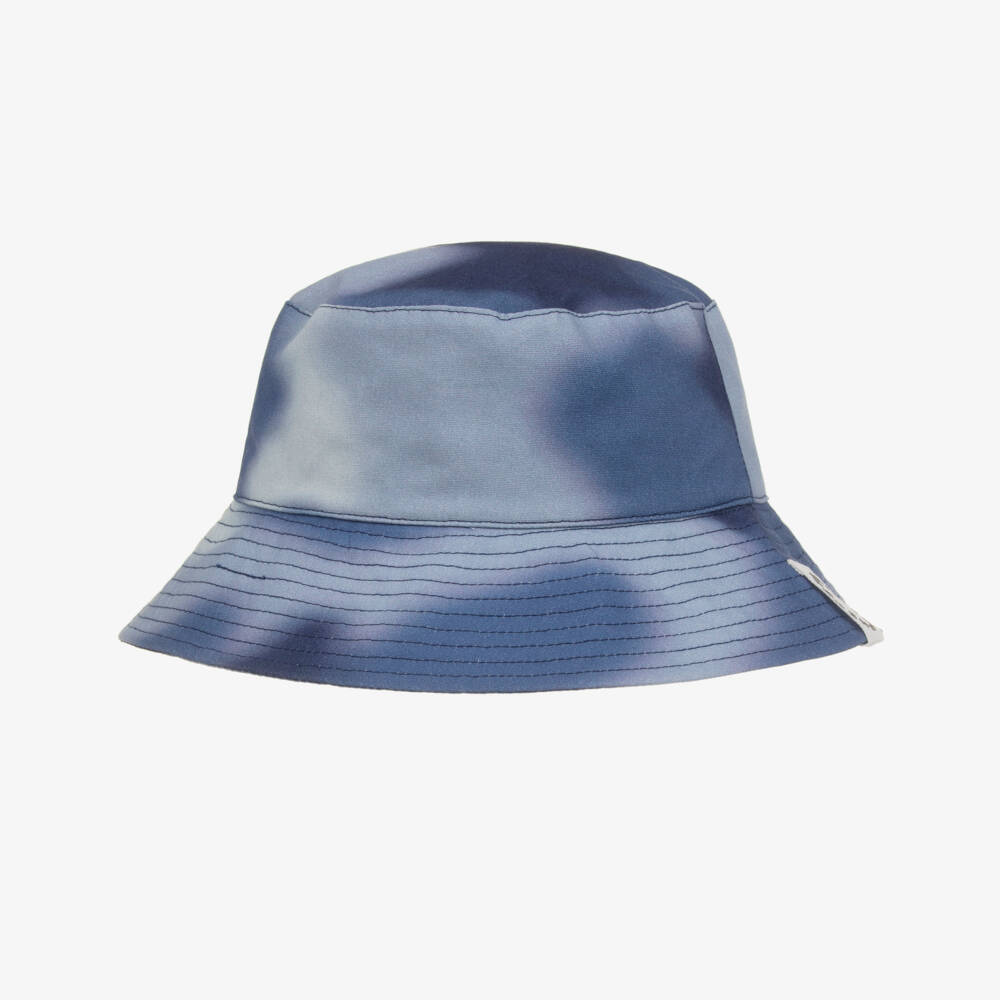Stella McCartney Kids-Boys Blue Cotton Tie-Dye Bucket Hat | Childrensalon