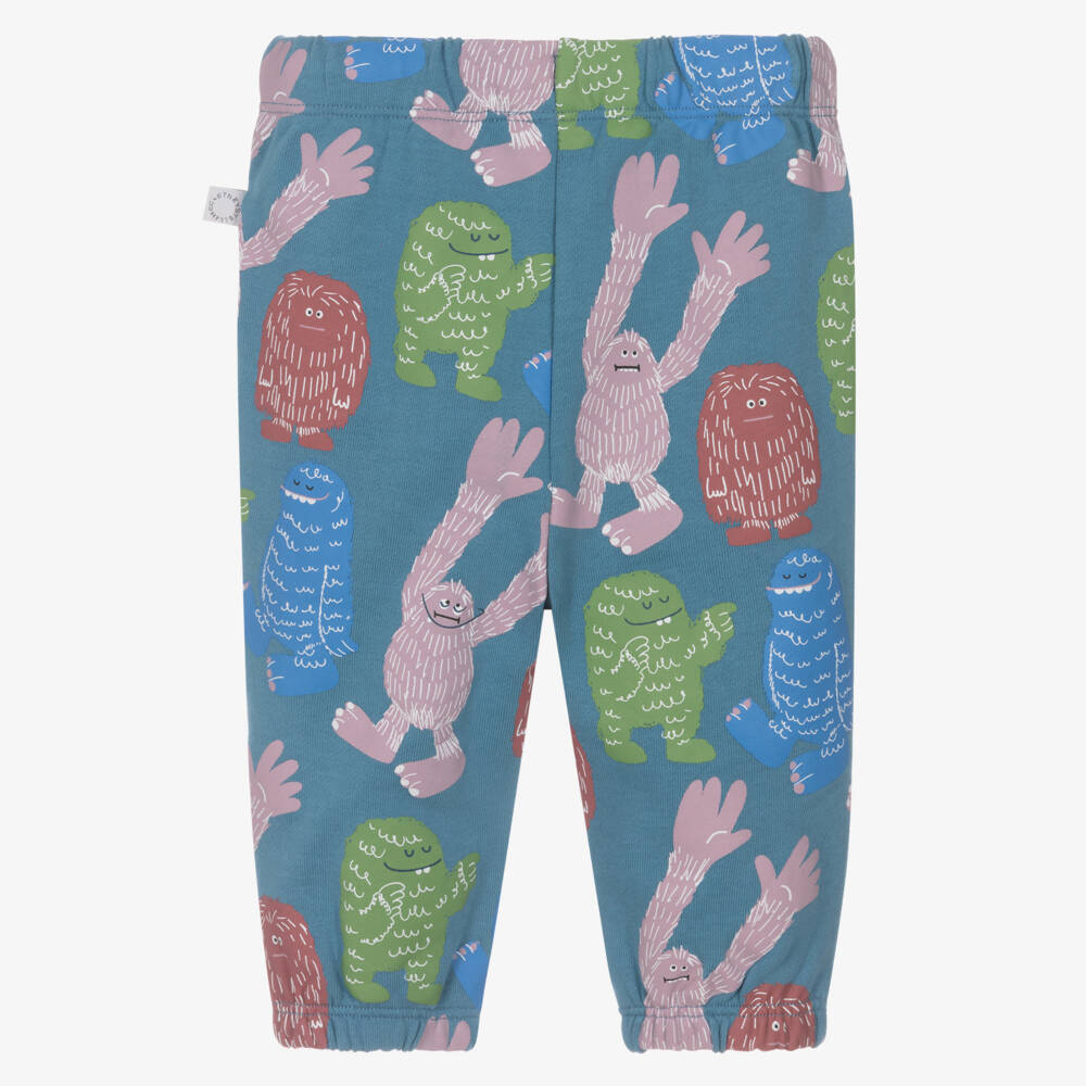 Stella McCartney Kids-Синие хлопковые джоггеры для мальчиков с йети | Childrensalon