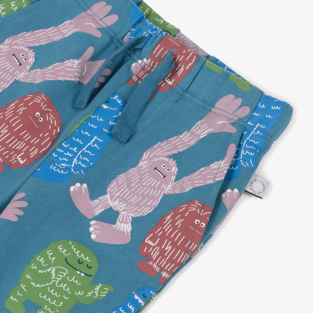 Stella McCartney Kids-Синие хлопковые джоггеры для мальчиков с йети | Childrensalon
