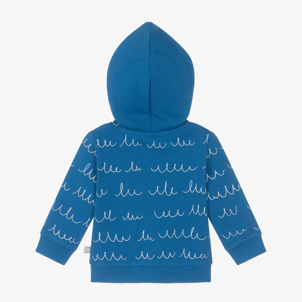 Stella McCartney Kids-Толстовка на молнии синяя хлопковая с йети для мальчиков | Childrensalon