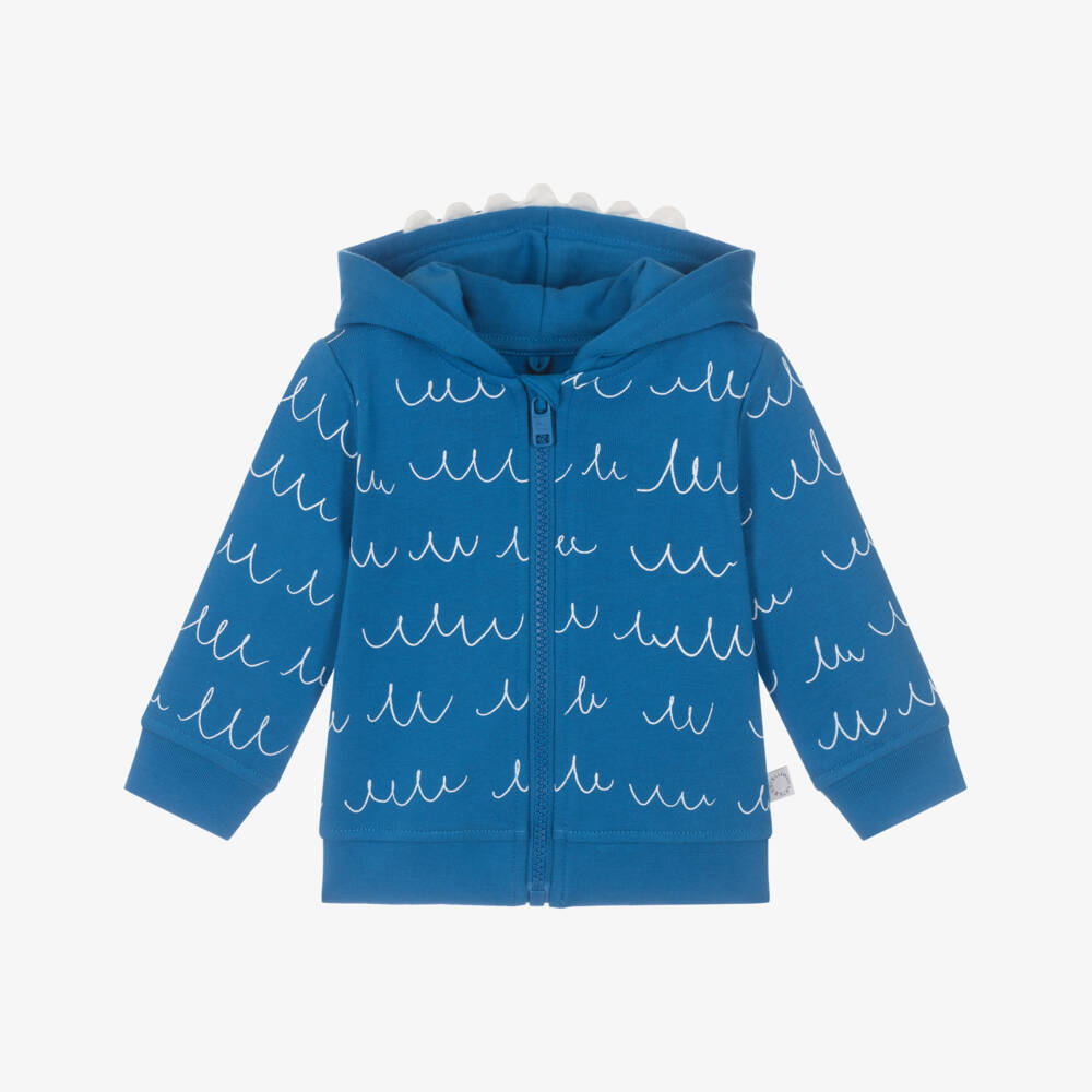 Stella McCartney Kids-Толстовка на молнии синяя хлопковая с йети для мальчиков | Childrensalon