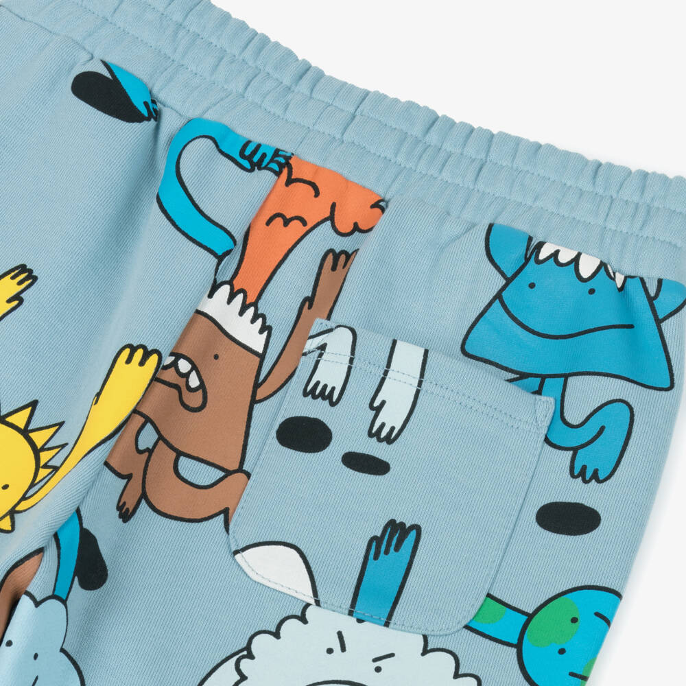 Stella McCartney Kids-Boys Blue Earth & Friends Cotton Joggers | Childrensalon