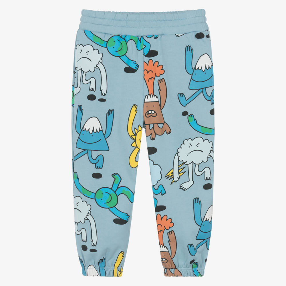 Stella McCartney Kids-Boys Blue Earth & Friends Cotton Joggers | Childrensalon