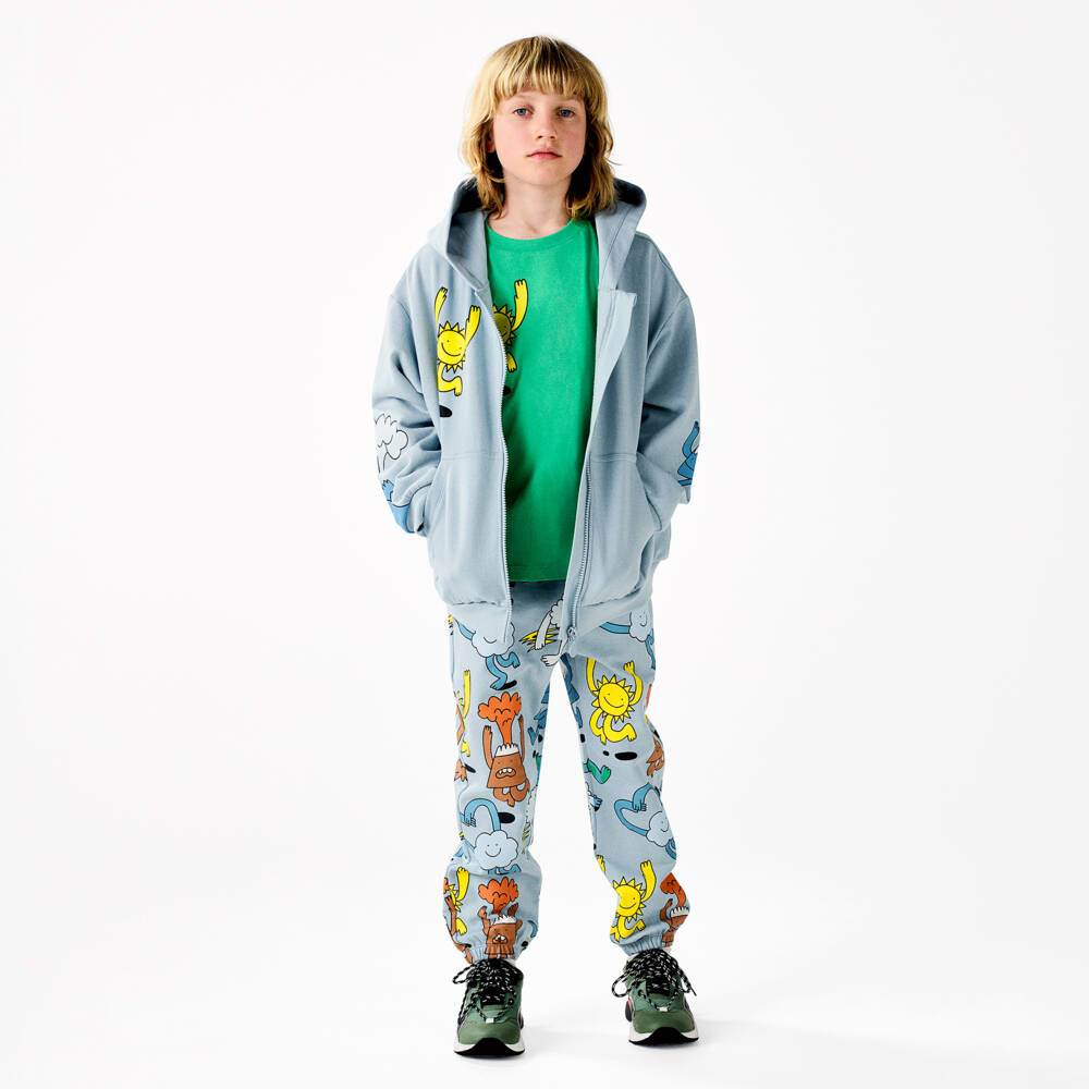 Stella McCartney Kids-Boys Blue Earth & Friends Cotton Joggers | Childrensalon