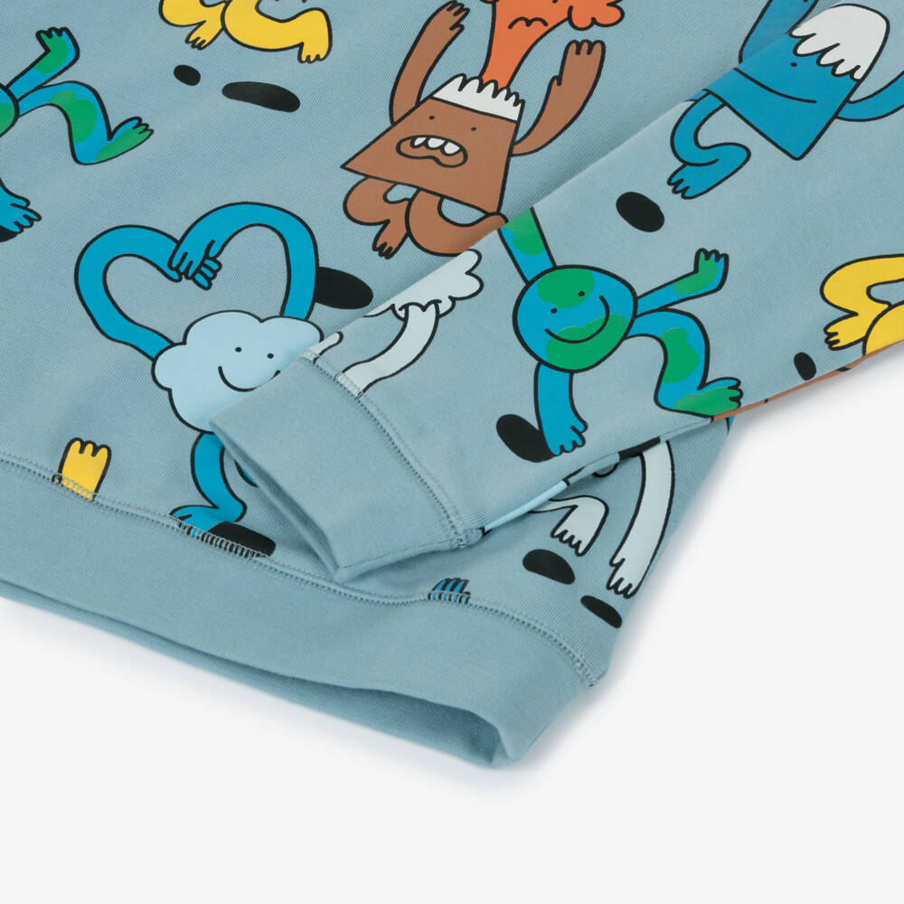 Stella McCartney Kids-Boys Blue Earth & Friends Patterned Sweatshirt | Childrensalon