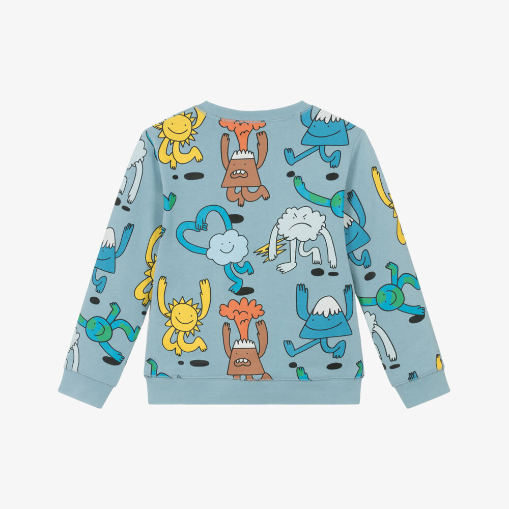 Stella McCartney Kids-Boys Blue Earth & Friends Patterned Sweatshirt | Childrensalon