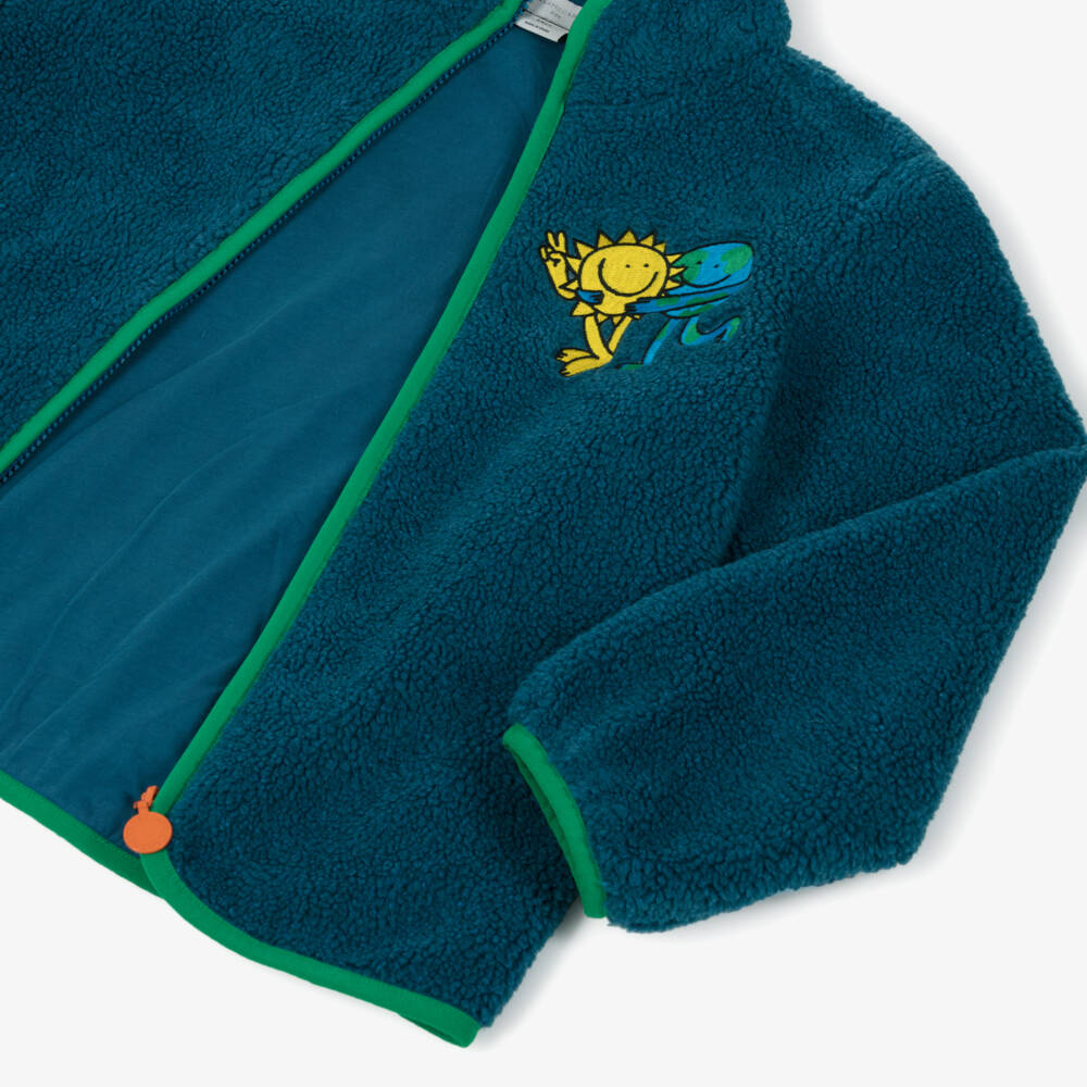 Stella McCartney Kids-Boys Blue Earth & Friends Sherpa Fleece Jacket | Childrensalon