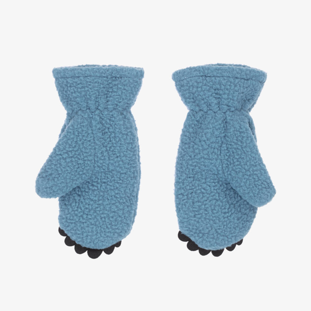 Stella McCartney Kids-Boys Blue Fleece Monster Mittens | Childrensalon