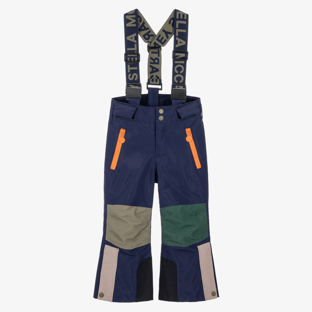Stella McCartney Kids-Boys Blue & Green Technical Ski Pants | Childrensalon