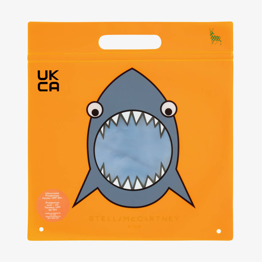 Stella McCartney Kids-Boys Blue Logo Waistband Swim Shorts | Childrensalon