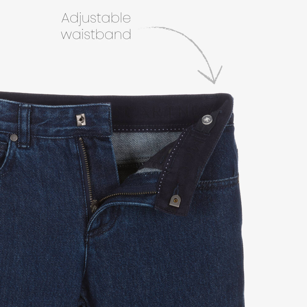 Stella McCartney Kids-Boys Blue Monster Knee Jeans | Childrensalon