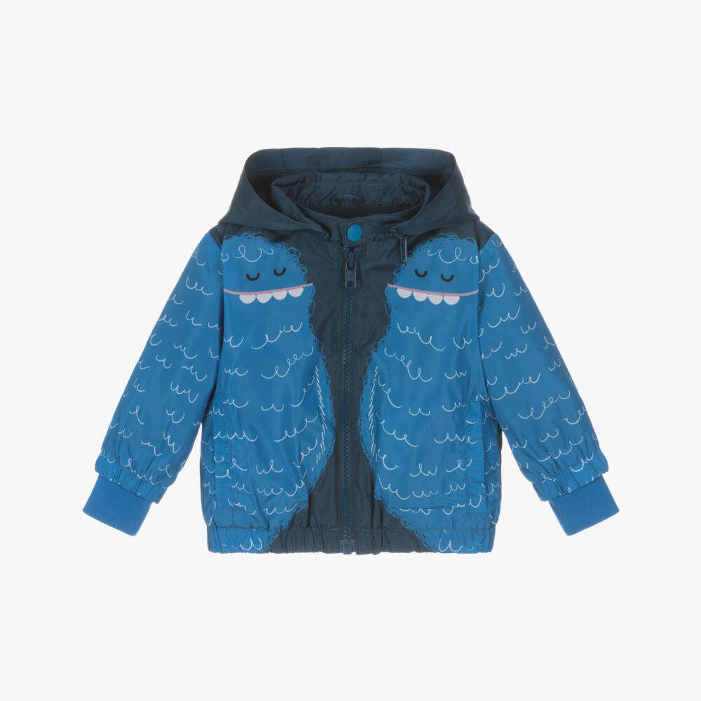 Stella McCartney Kids-Boys Blue Monster Raincoat | Childrensalon